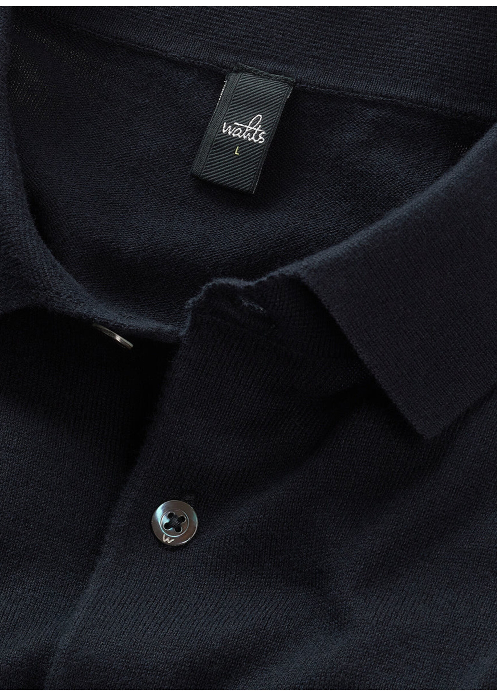 Wahts Graham Knitted Polo Night Blue