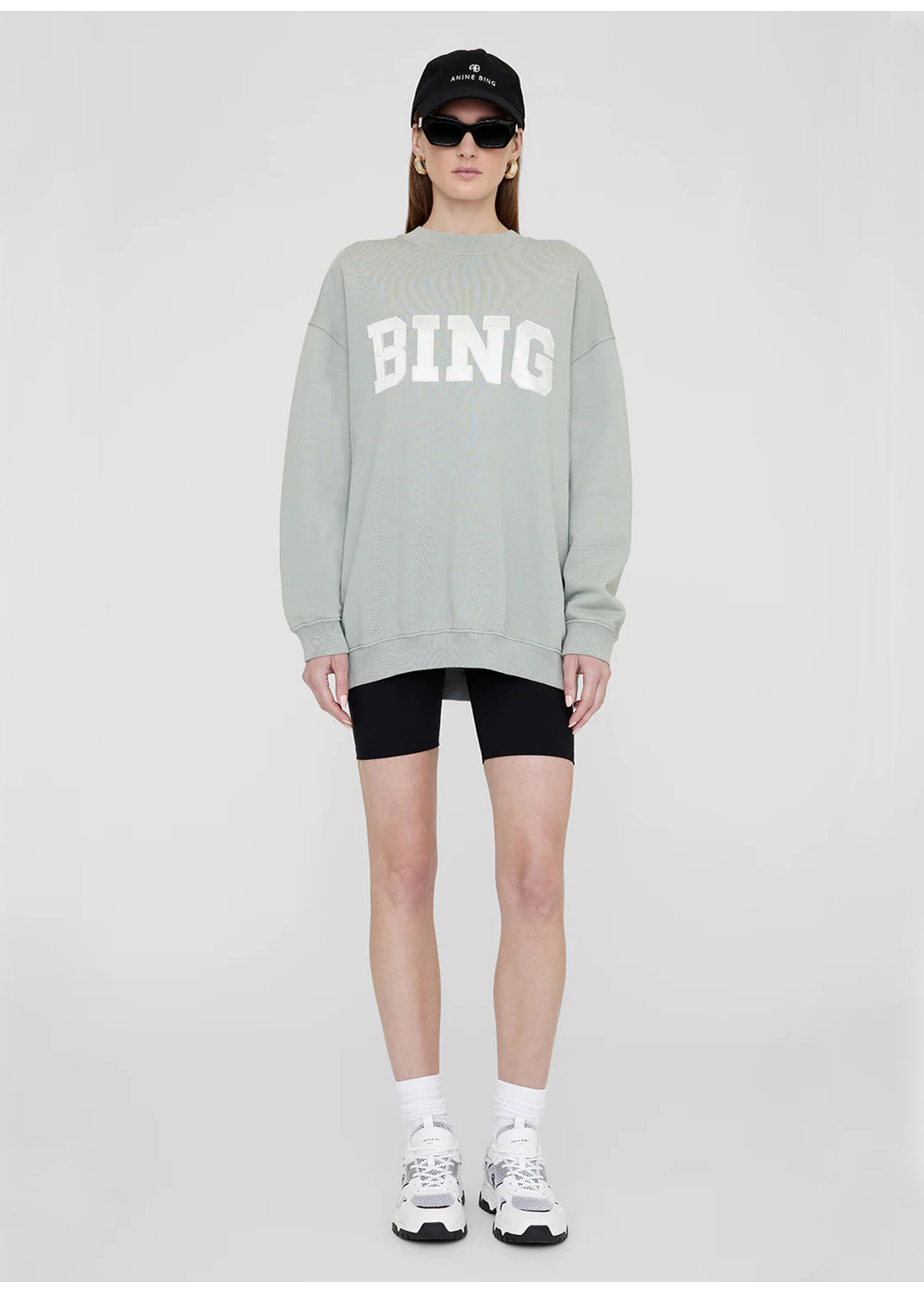 Anine Bing Tyler Sweatshirt Satin Bing Sage Green