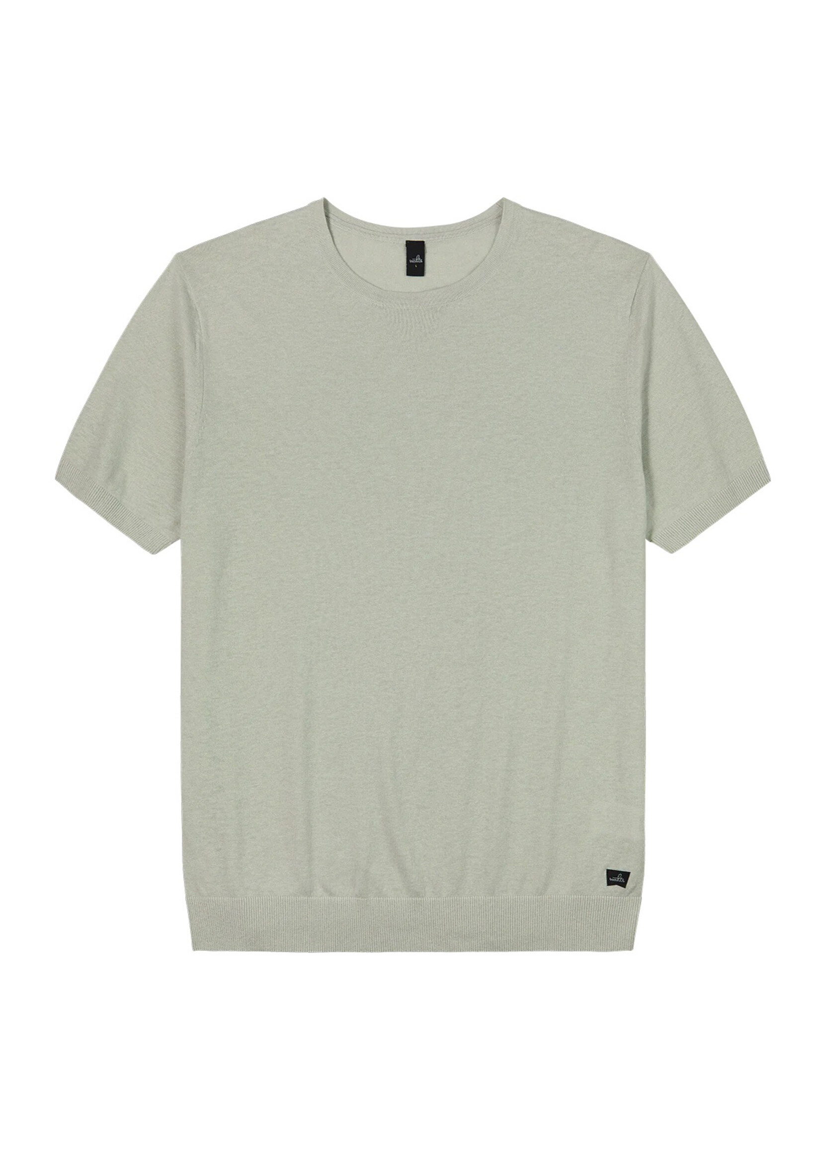 Wahts Miles Cotton Linen Knitted T-Shirt Light Sage Green