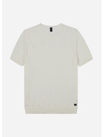 Wahts Miles Cotton Linen Knitted T-Shirt Off White