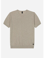 Wahts Miles Cotton Linen Knitted T-Shirt Sand Melange