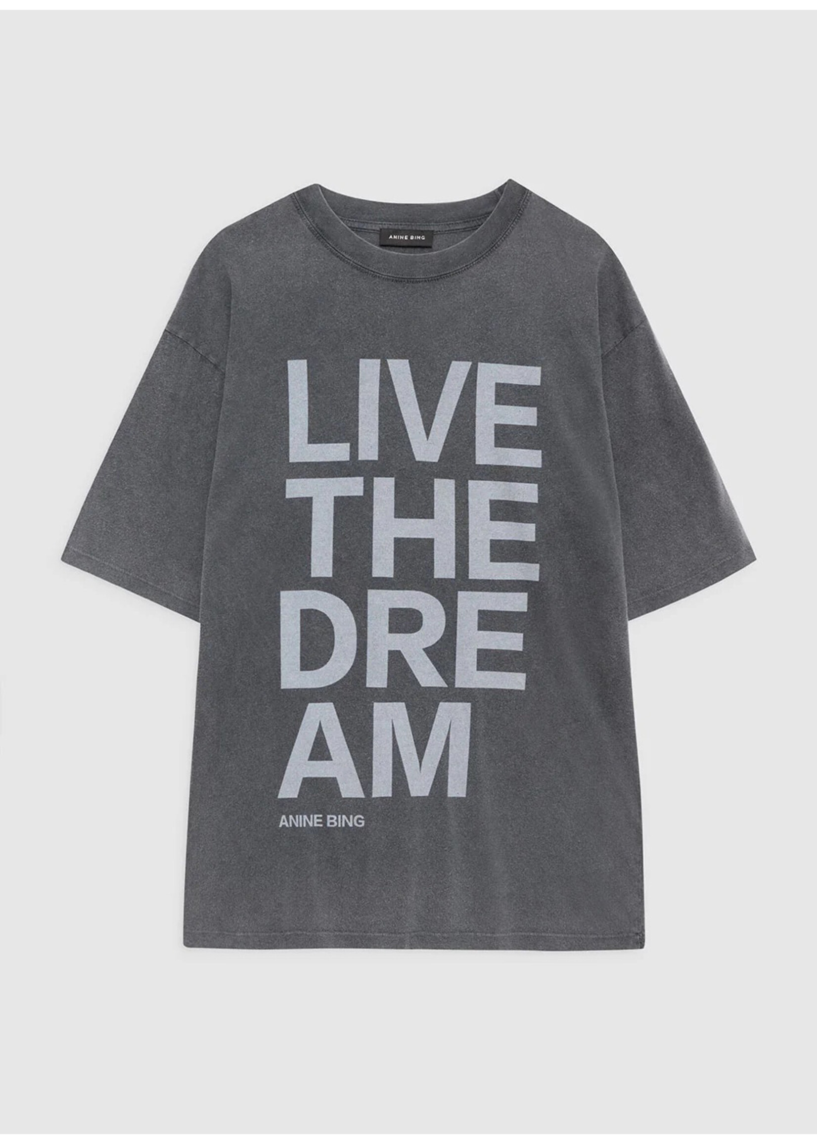 Anine Bing Cason Tee Live The Dream  Washed Black