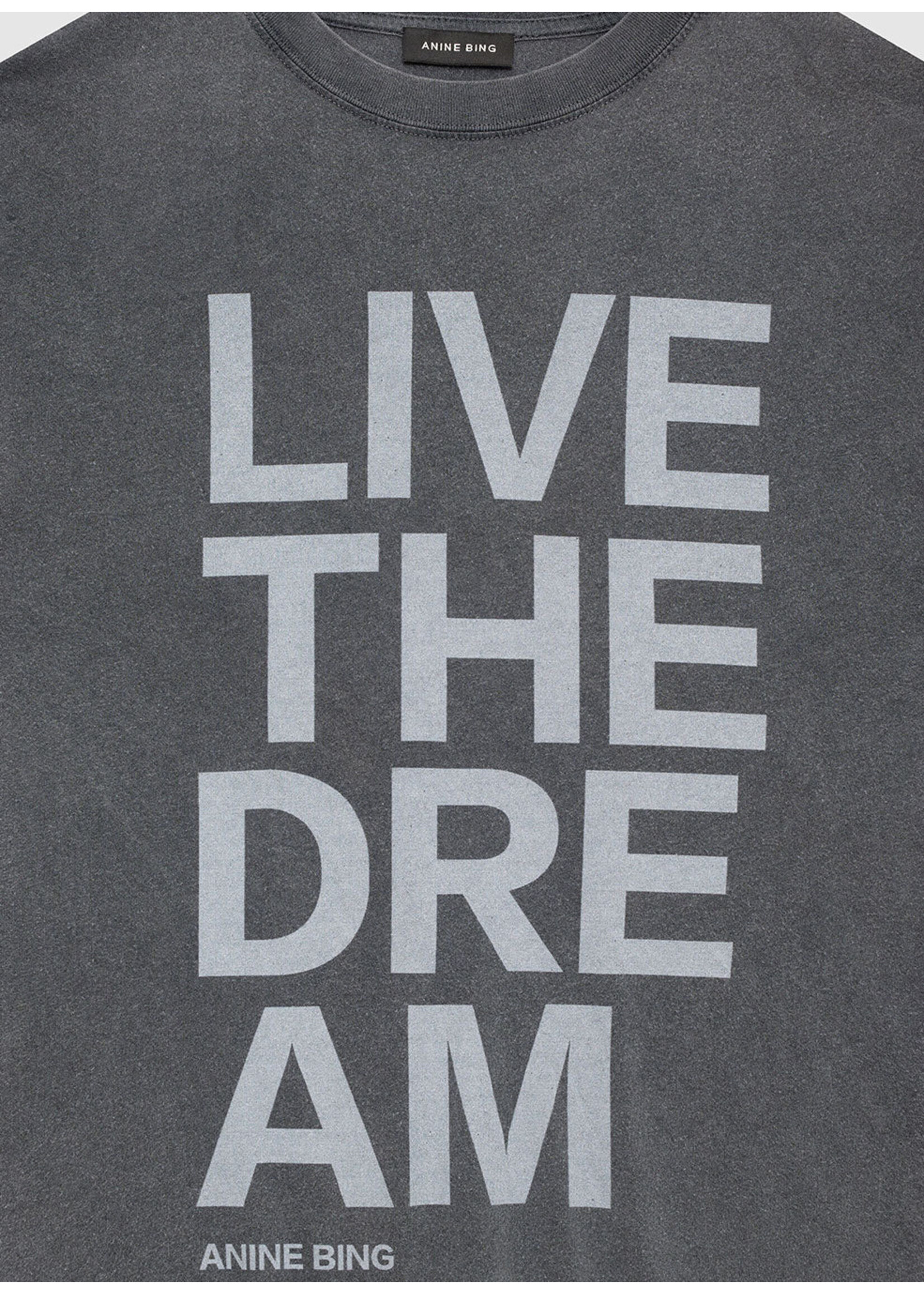 Anine Bing Cason Tee Live The Dream  Washed Black