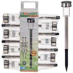 ProGarden Set van 7 RVS solarlampen