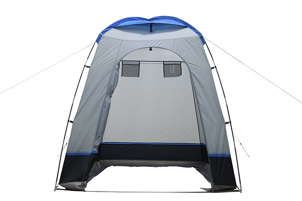 douchetent Lido 165 cm polyester grijs/blauw