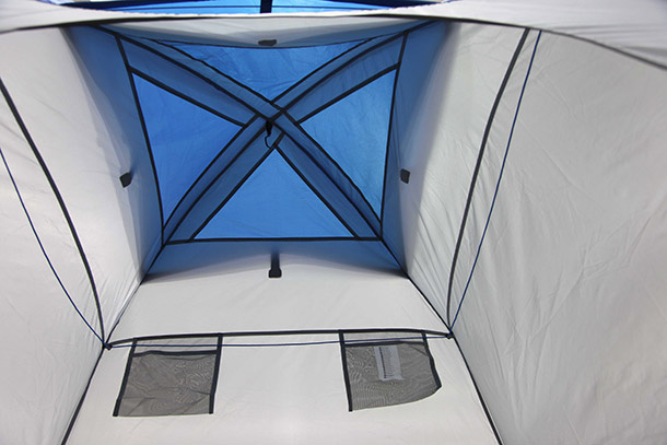 douchetent Lido 165 cm polyester grijs/blauw