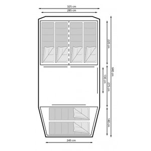 Eurotrail familietent Montana 6-persoons 640 cm groen/grijs