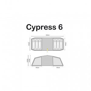 Highlander tent Cypress 6 polyester 595 x 225 x 195 cm blauw