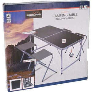 Redcliffs Campingset - Opvouwbaar - Tafel en 4 Stoelen