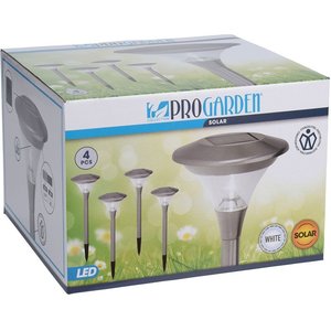 ProGarden Solar Tuinlampen RVS - 4 x