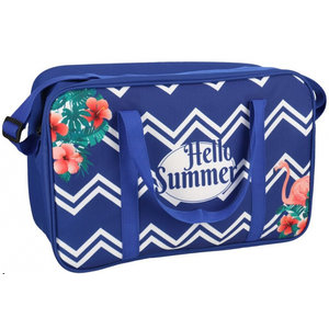 Gerimport koeltas Hello Summer 40 cm 18 liter polyester blauw