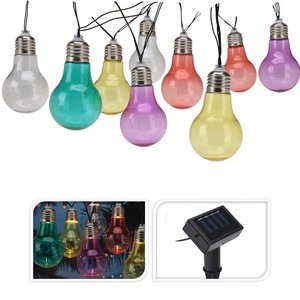 ProGarden Feestverlichting - Solar Lamp - 10 LED Lampen - Multicolour