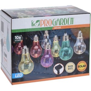 ProGarden Feestverlichting - Solar Lamp - 10 LED Lampen - Multicolour