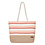 Urban Beach strandtas Streep dames 23 liter katoen roze