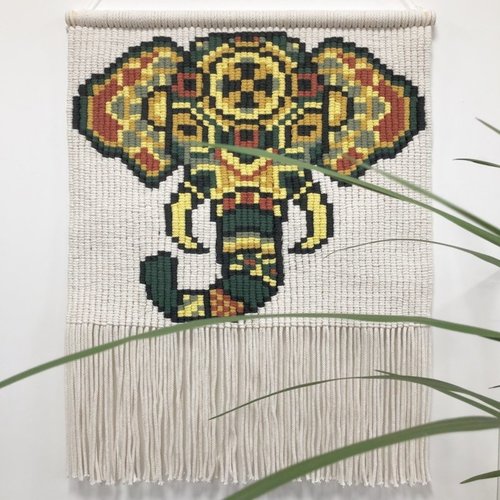 Hearts Wandkleed Macrame Elephant Hearts Wandkleed Macrame Elephant