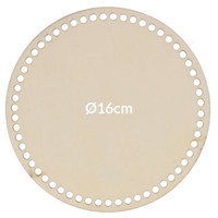 Blank hout geperforeerde bodem rond 16CM