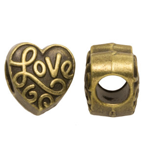 Hearts Metalen kraal Lots of love brons Hearts Metalen kraal Lots of love brons