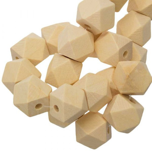 Hearts Blanke houten Kralen kubus 16 mm Hearts Blanke houten Kralen kubus 16 mm