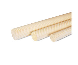 Houten stok - 10 mm - 50 cm - 3 stuks