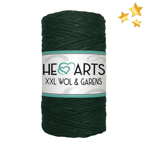 Hearts Single Twist 3MM Golden Dark Green