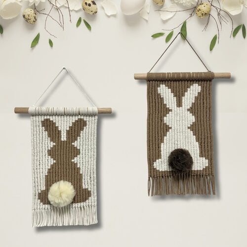 Hearts Paashaasjes Duo Macramé Wandhangers