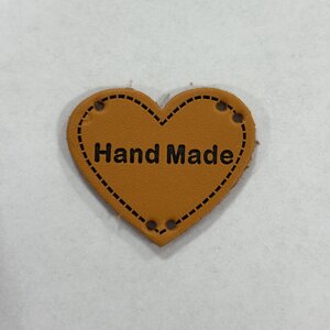 Label Handmade Hart Oker Per 5