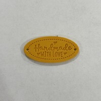Label Handmade With Love Geel Per 5
