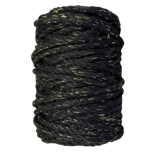 Hearts Hearts Triple Twist 8MM Golden Zwart (50 meter)