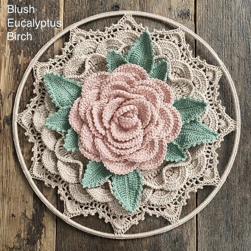 Hearts Rose Mandala Haakpakket met 2 soorten garen