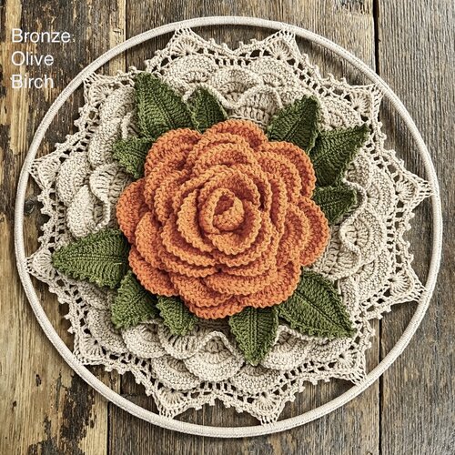 Hearts Rose Mandala Haakpakket met 2 soorten garen