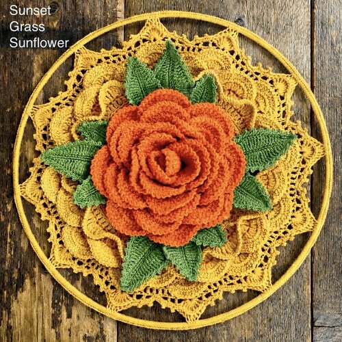 Hearts Rose Mandala Haakpakket met 2 soorten garen