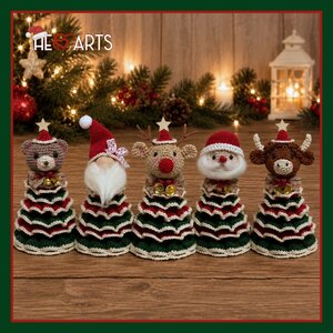 Hearts Set van 5 mini kerstbomen Hearts Set van 5 mini kerstbomen