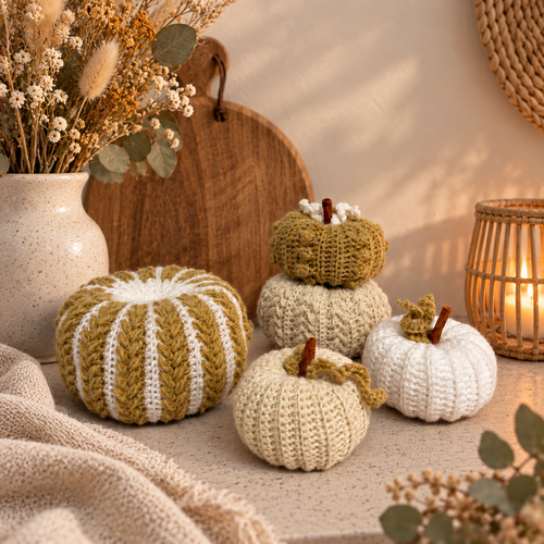 Hearts Pumpkins, set van 3 verschillende patronen Hearts Pumpkins, set van 3 verschillende patronen