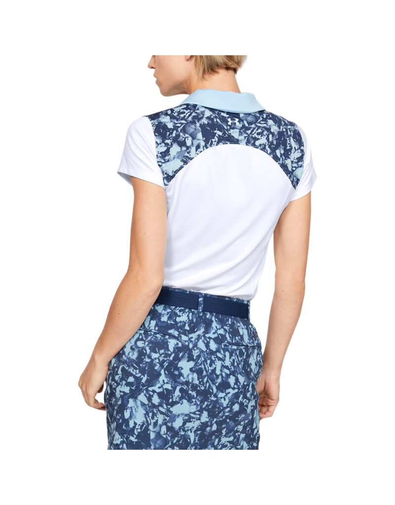 Under Armour UA Zinger Blocked Polo-Weiß / Blauer Frost / Blauer Frost