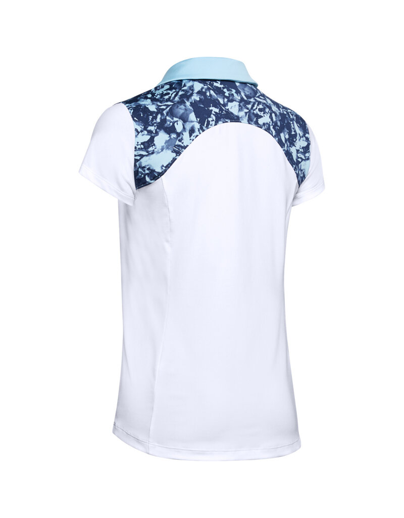 Under Armour UA Zinger Blocked Polo-Weiß / Blauer Frost / Blauer Frost