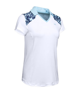 Under Armour UA Zinger Blocked Polo-White / Blue Frost / Blue Frost