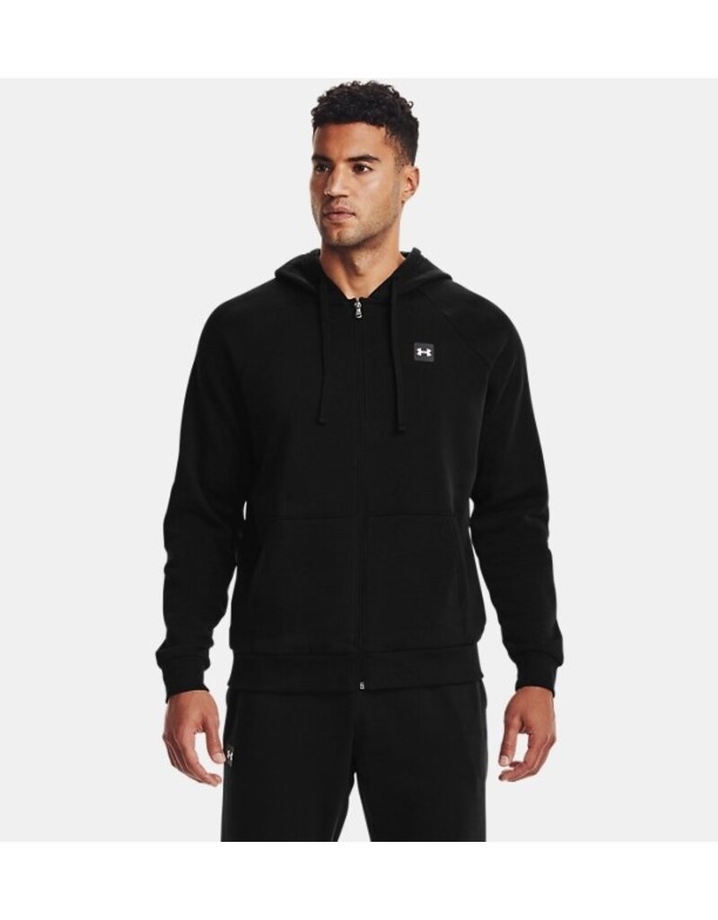 Under Armour UA Rival Fleece Hoodie-Schwarz // Onyx Weiß