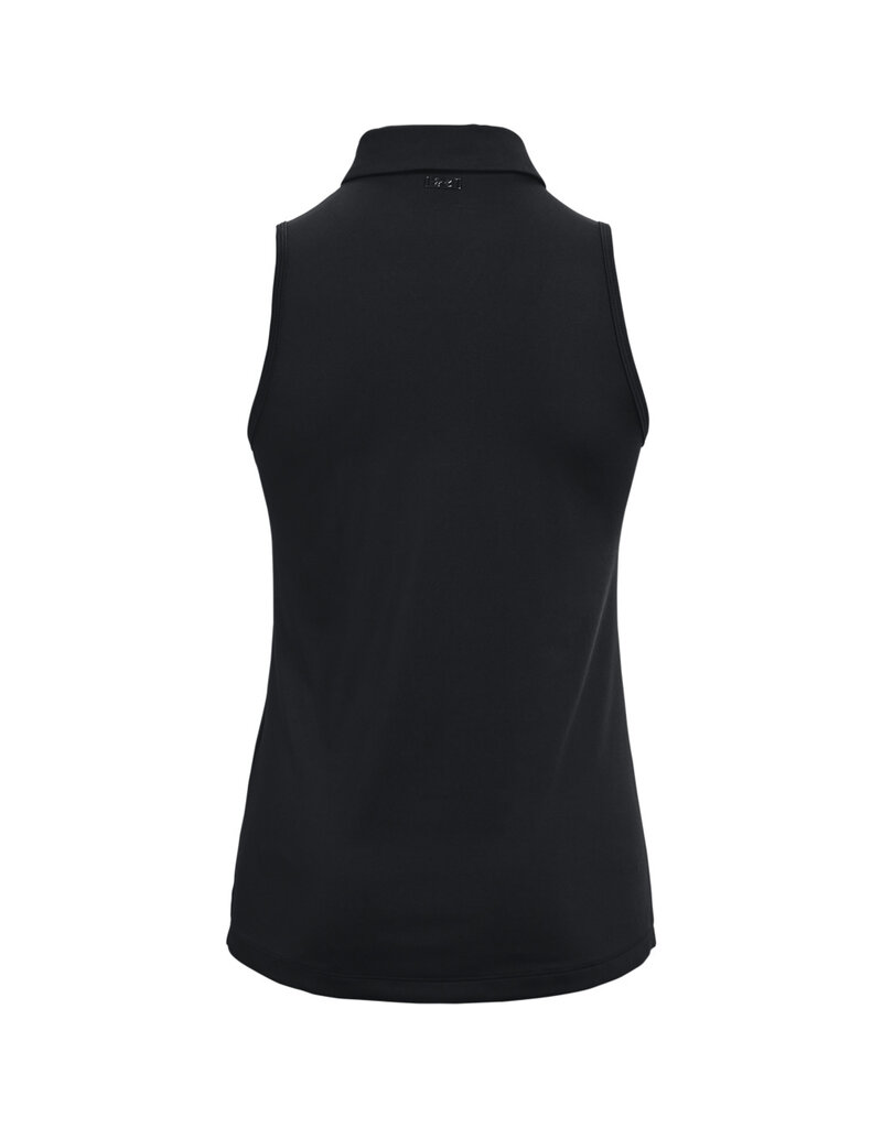 Under Armour UA Zinger Polo sin mangas-Negro / Negro / Mujer