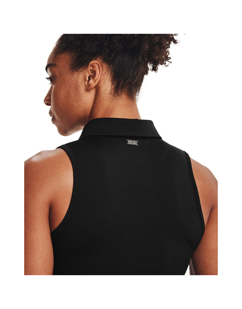 Under Armour UA Zinger Polo sin mangas-Negro / Negro / Mujer