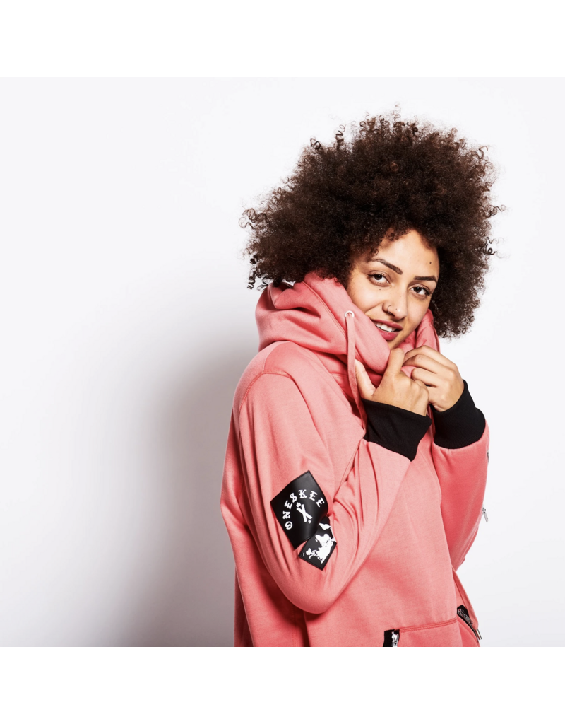Oneskee Sweat à capuche imperméable pour homme Rose - Femme