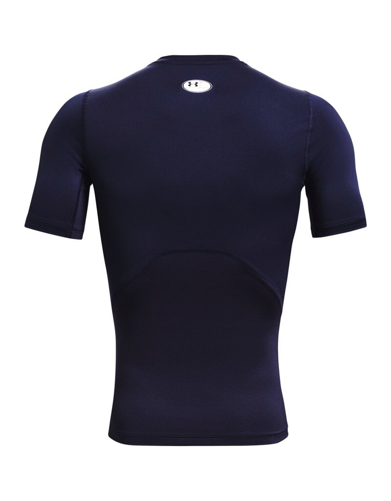 Under Armour UA HG Armour Comp SS- Navy - Blauw - Mannen