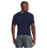 Under Armour UA HG Armour Comp SS- Navy - Blauw - Mannen