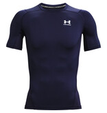 Under Armour UA HG Armour Comp SS- Navy - Blauw - Mannen