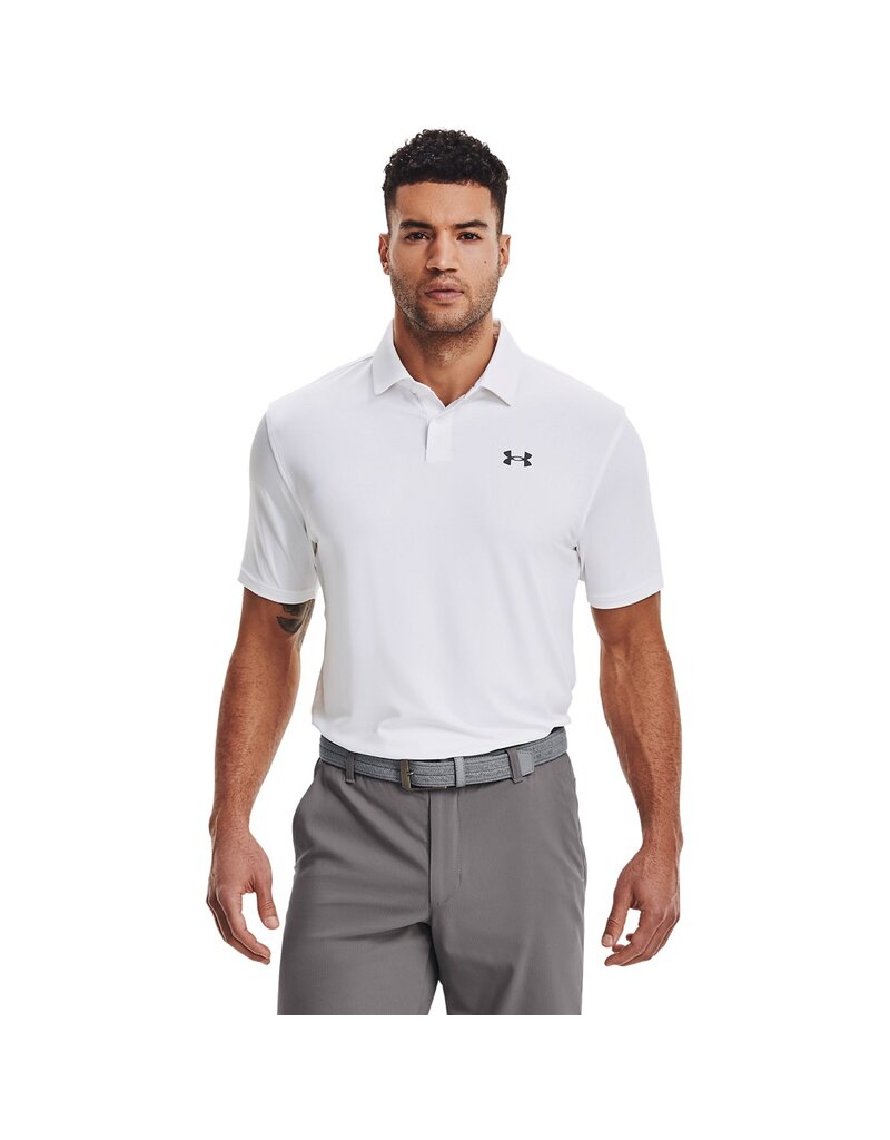 Under Armour T2G Polo-Wit / Pitch Grijs / Heren - Golfpolo