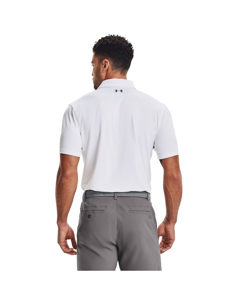 Under Armour T2G Polo-Wit / Pitch Grijs / Heren - Golfpolo