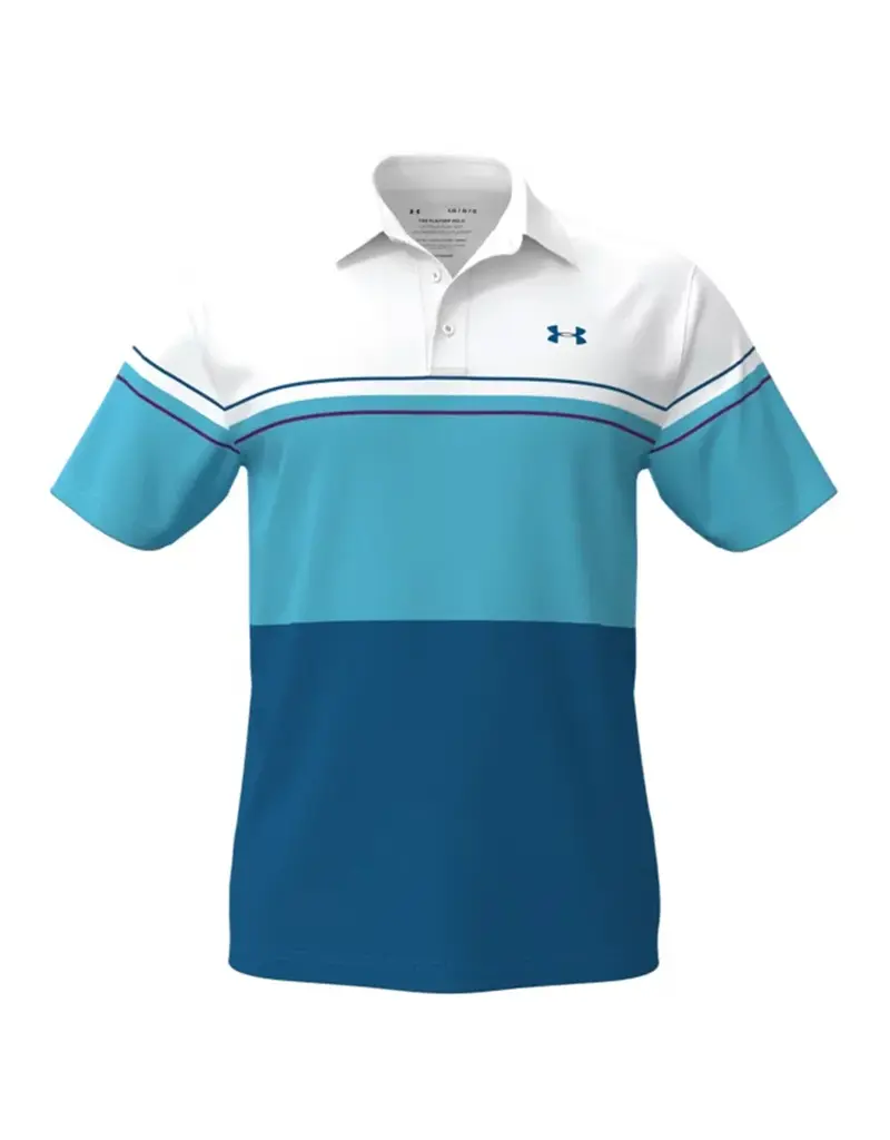 Under Armour UA Playoff Polo 2.0-White / Opal Blue / Black