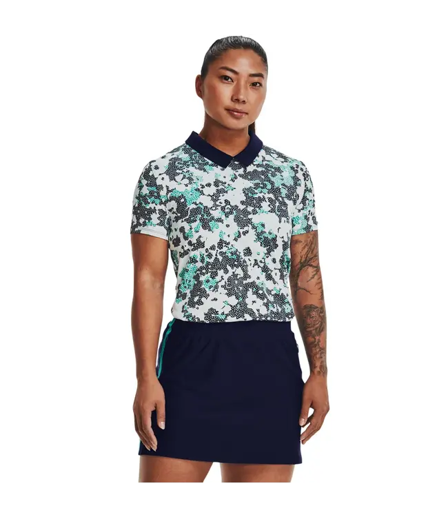 Under Armour UA Zinger Rise SS Polo-Midnight Navy / Neptune / Metallic Silver