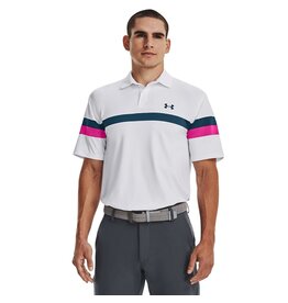 Under Armour T2G Blocked Polo-White / Rebel Pink / Static Blue