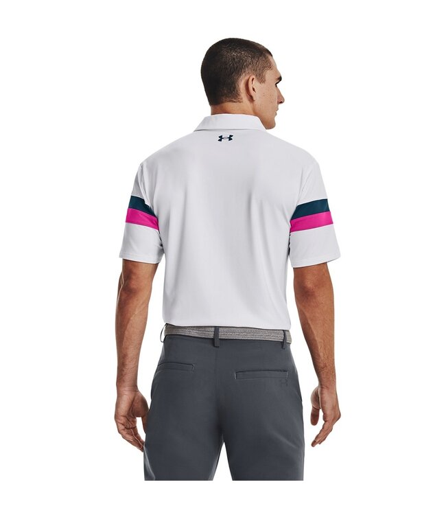 Under Armour T2G Blocked Polo-White / Rebel Pink / Static Blue