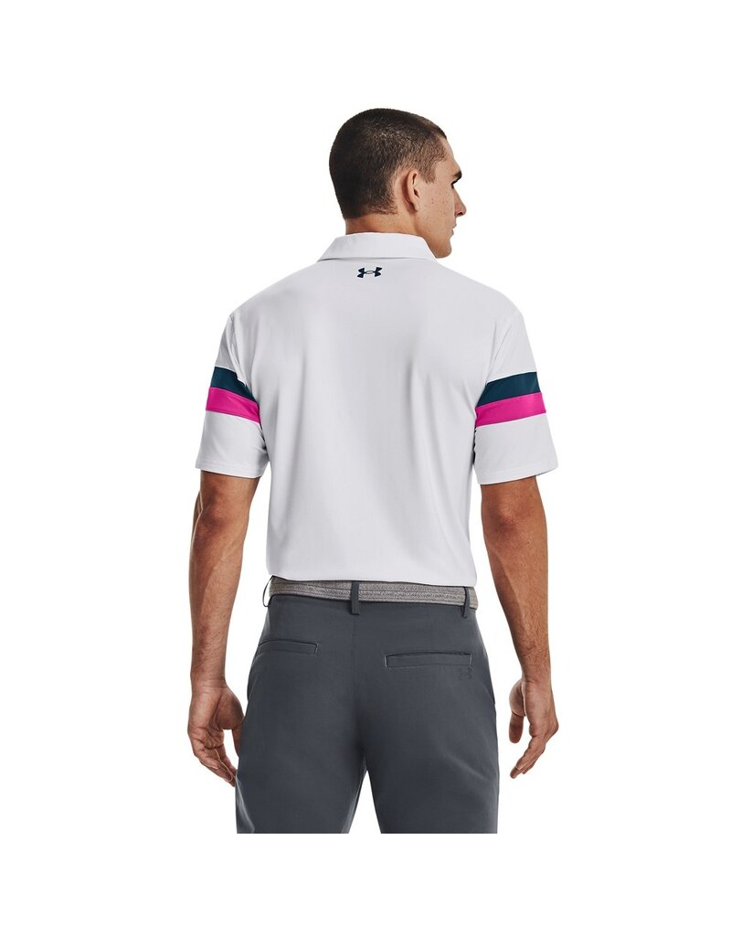 Under Armour T2G Blocked Polo-White / Rebel Pink / Static Blue